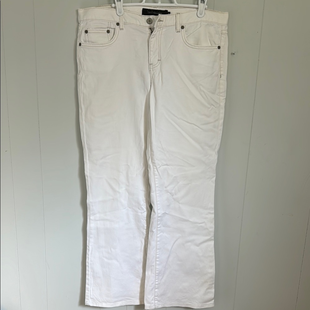 Calvin Klein Jeans low rise flare White